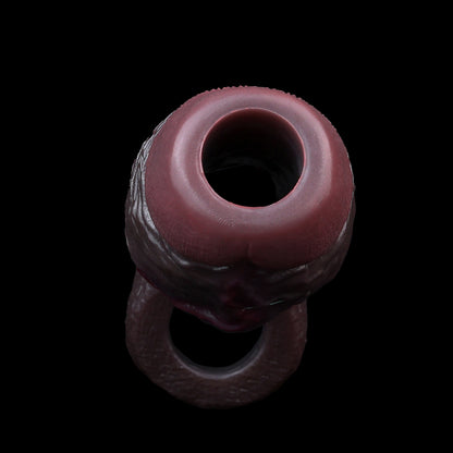 Ultra-Realistische Penishülle in Dunkel-Obsidian | Maximale Verdickung & Ausdauer mit Haltegurt