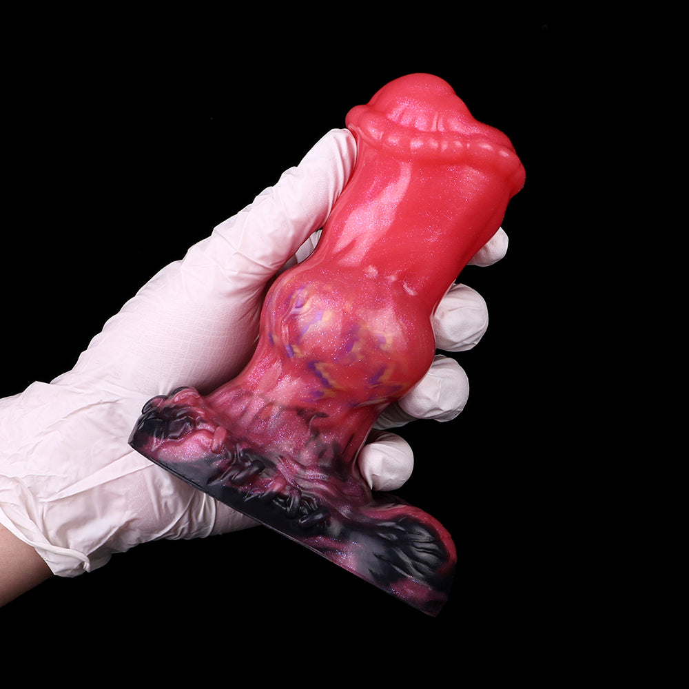 Alien Mushroom Plug - Fantasy Pilzkopf | Biomorph Saugnapf Rot-Violett Platin