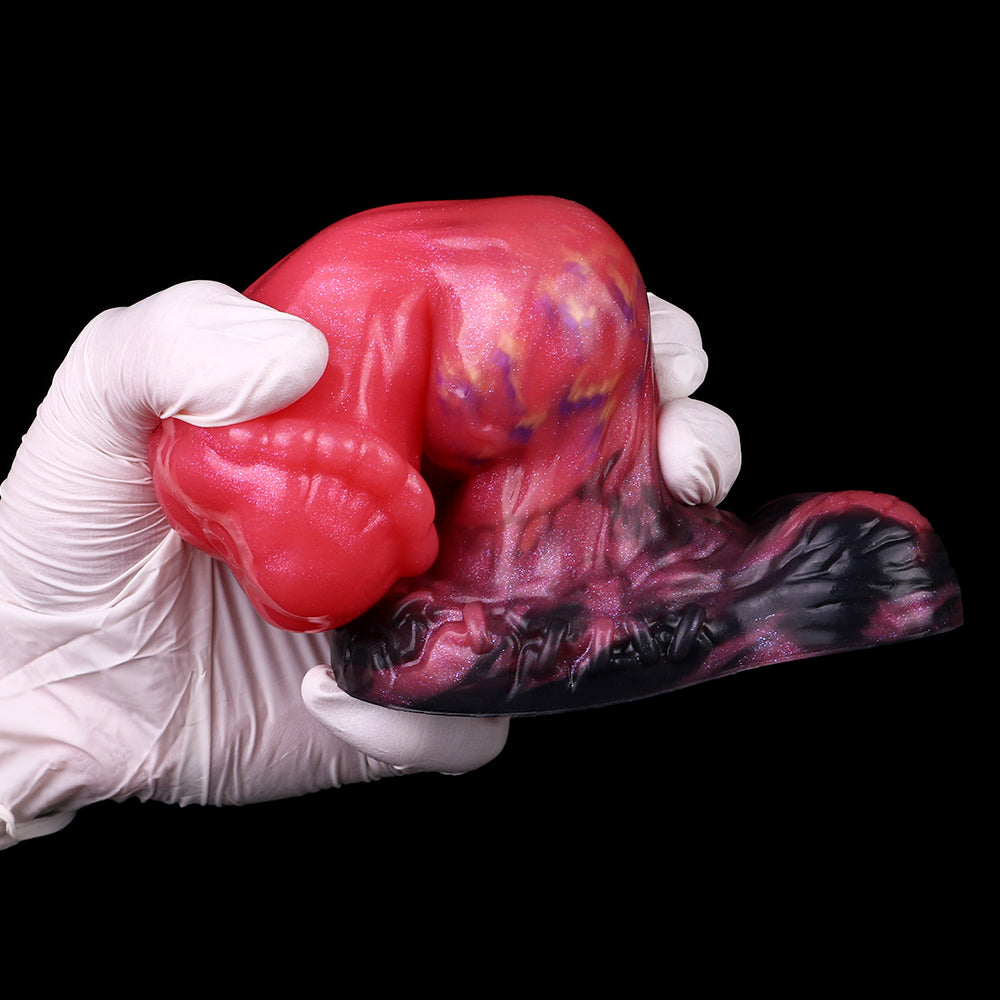 Alien Mushroom Plug - Fantasy Pilzkopf | Biomorph Saugnapf Rot-Violett Platin