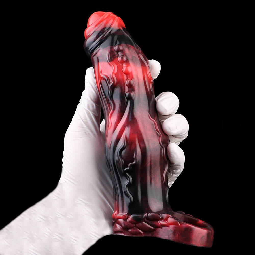 Penis Sleeve with Vein Relief & Lava Aesthetic – Textured Extension in a Bestial Design