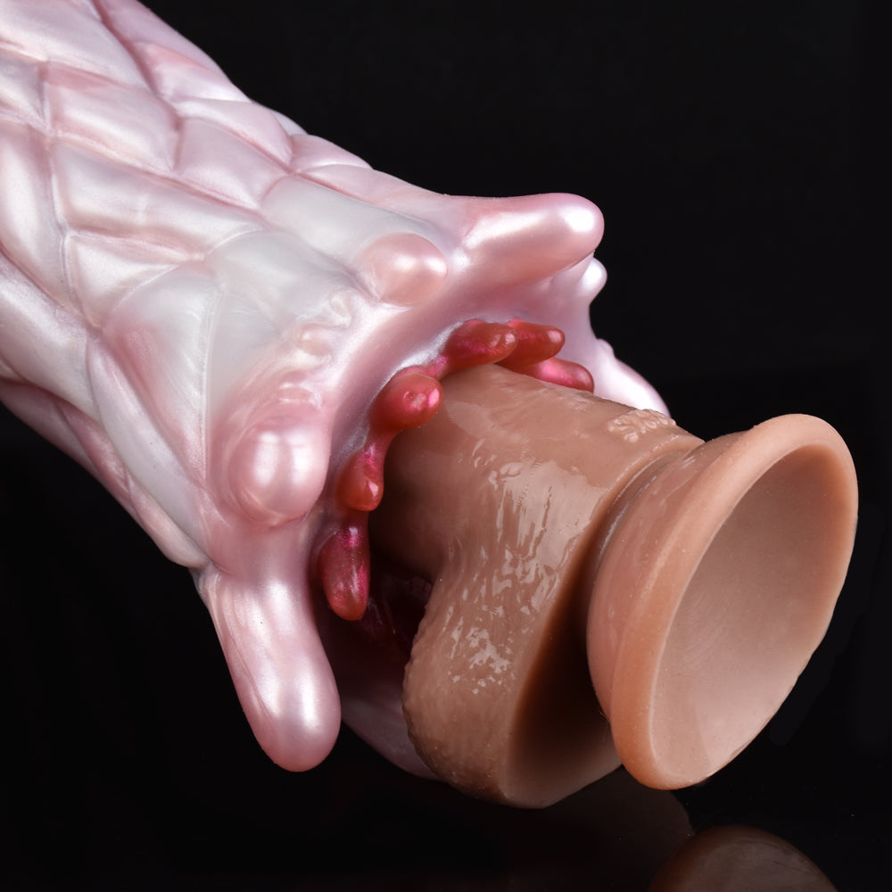 Bio-Tentakel Pocket Pussy mit Tentakel-Einzugs-Mechanismus – Manueller Stroker in Perlglanz-Rosa