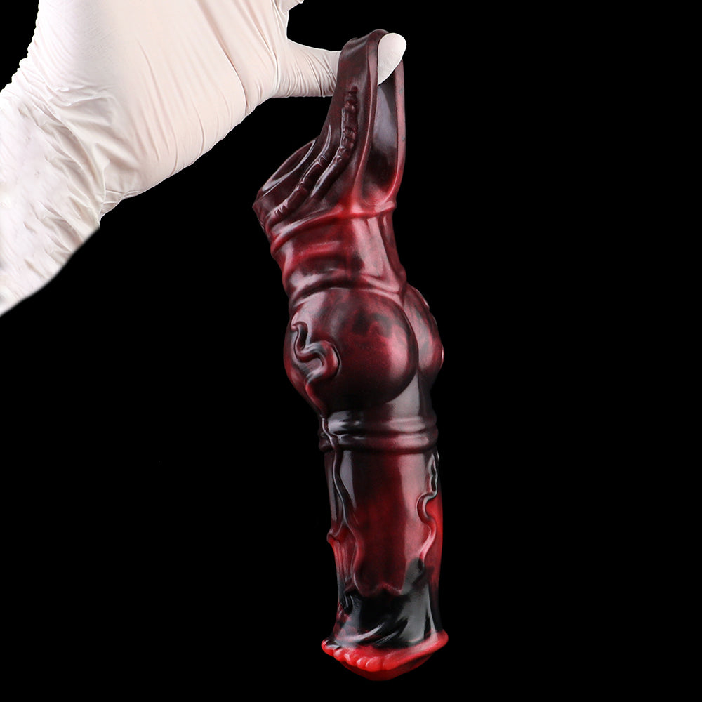 Penis Sleeve 20cm – Ball Knot Fetish Sleeve Ruby Red M/L/XL | SilikonLust