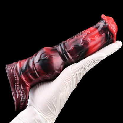 Penis Sleeve 20cm – Ball Knot Fetish Sleeve Ruby Red M/L/XL | SilikonLust