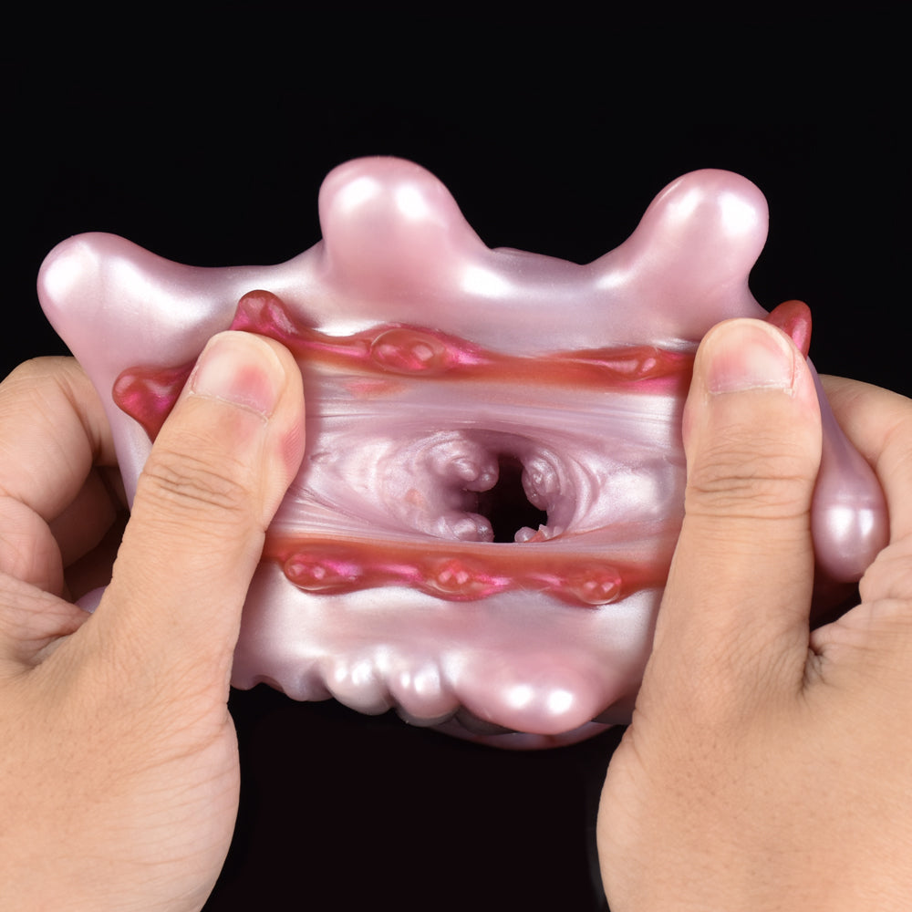Bio-Tentakel Pocket Pussy mit Tentakel-Einzugs-Mechanismus – Manueller Stroker in Perlglanz-Rosa