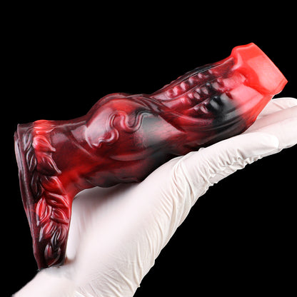 Alien-Biomechanical-Textured Penis Sleeve & Three-Point Fixation – Micropenis Sleeve in Lava Armor