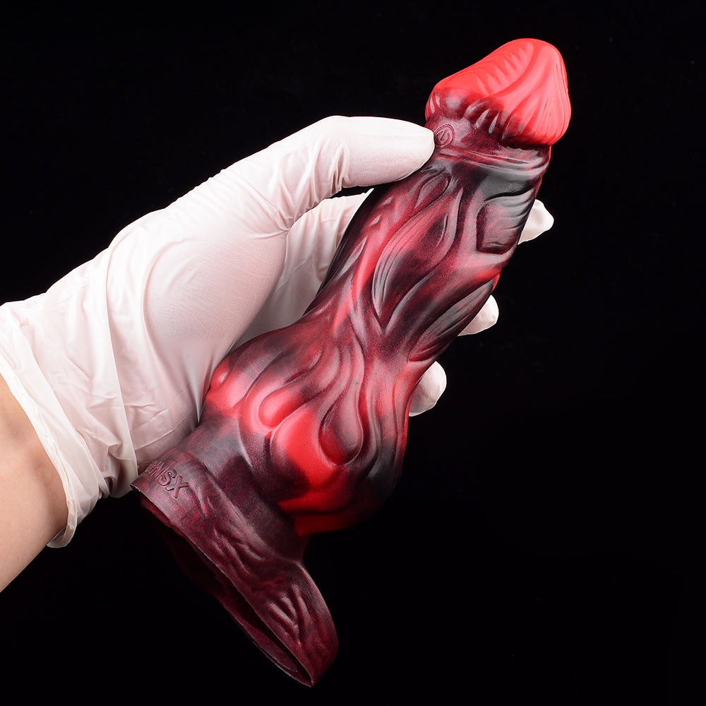 Lava Beast Hyper-Realistic Penis Sleeve Silicone - Inner Wall Open-End Vibration