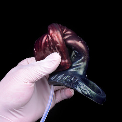Kosmische Alien Penis Sleeve – Zweifarbiges Glitzer-Design mit Spritzfunktion & 2 Größen