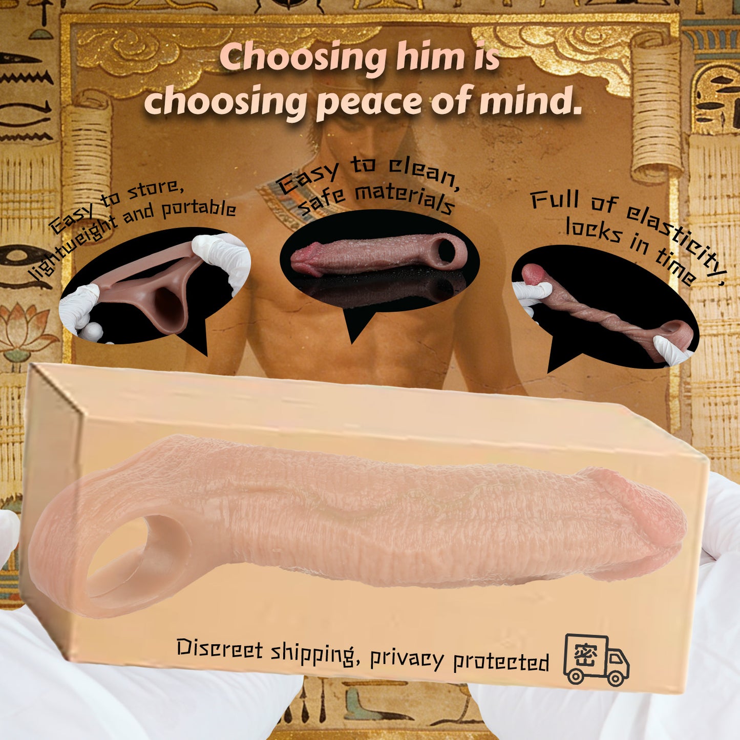 Strukturierter Penis Sleeve – Realistic Penis Extender für intensive Stimulation und komfortables Tragen