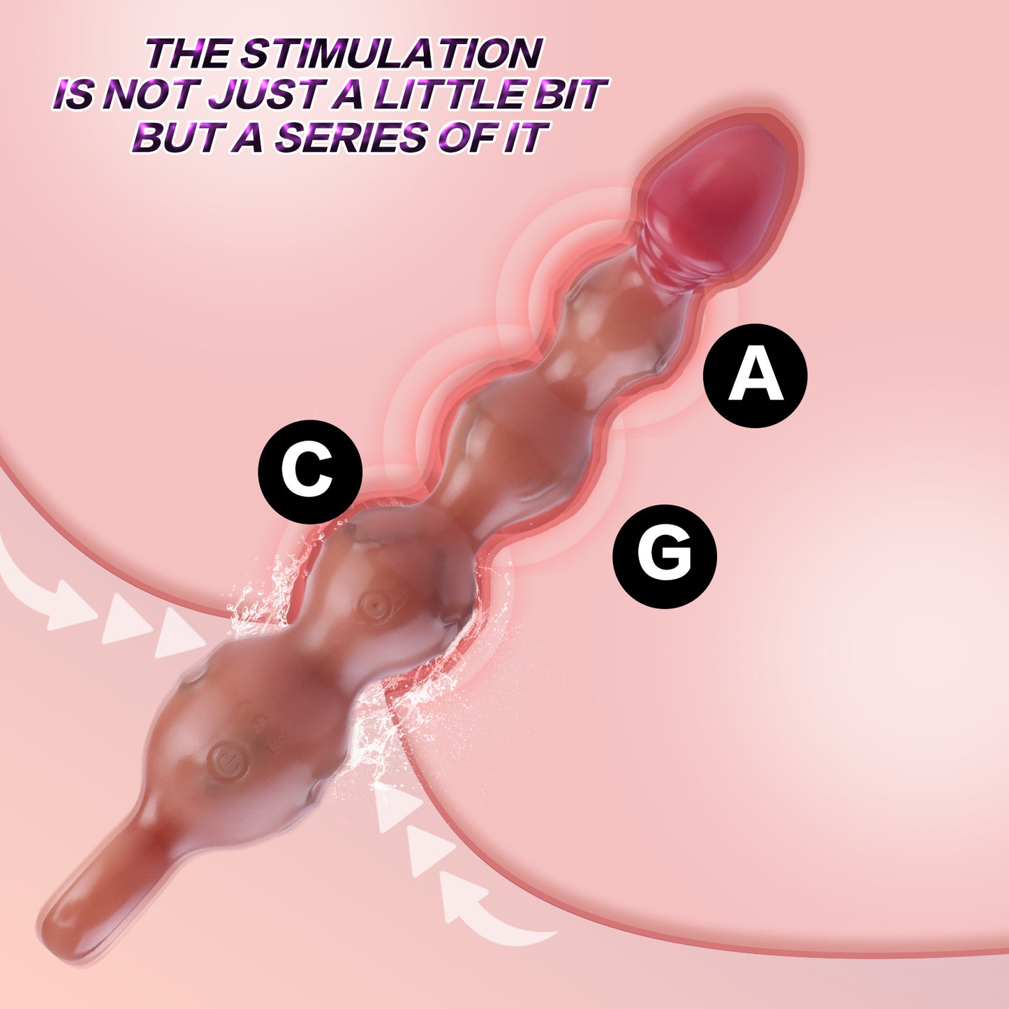 Abgestufter Stepped Anal Plug Silikon - Progressive Expansion Vibrating Beads Glans Spitze