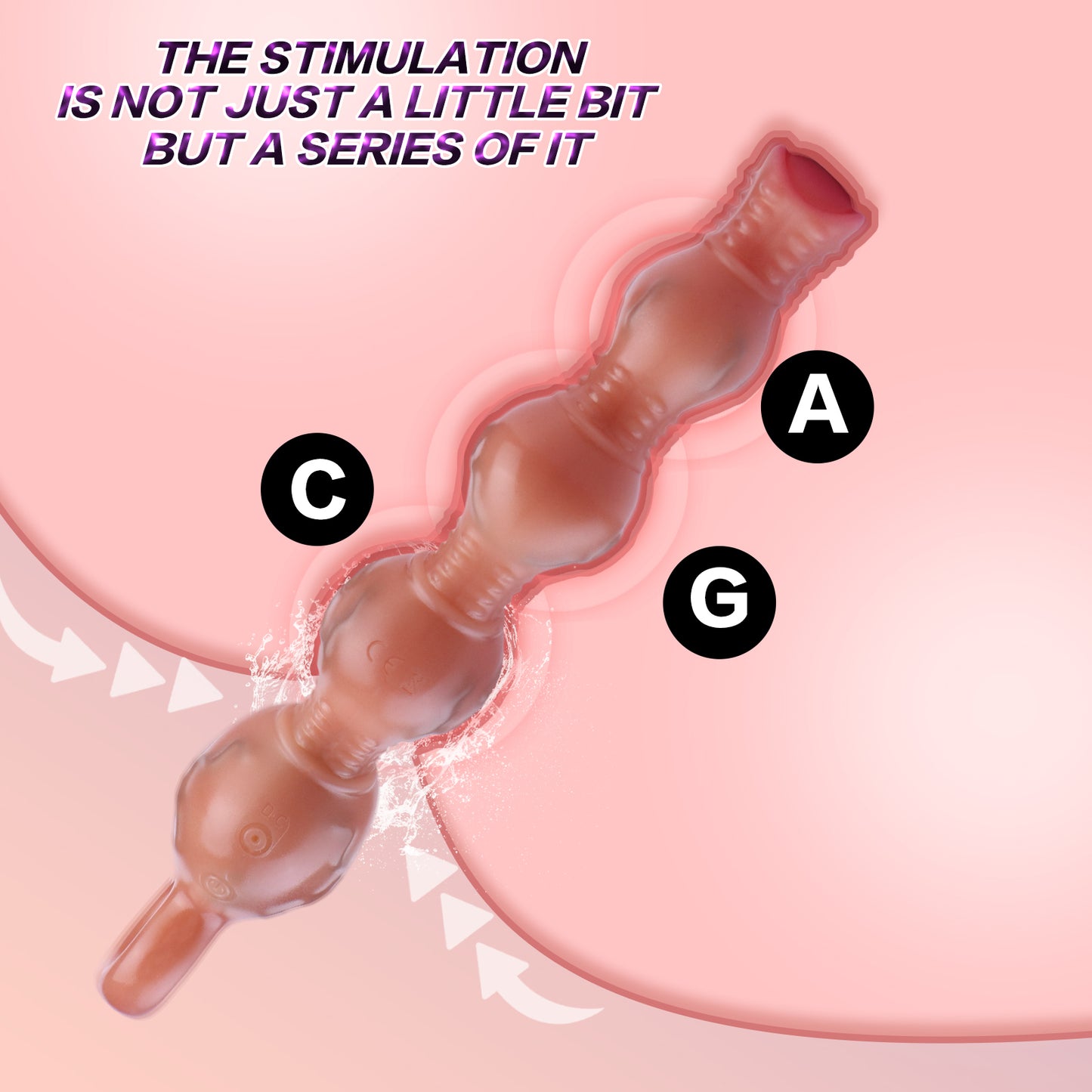 Geometrischer Tiered Expansion Butt Plug Silikon - Three-Stage Silicone Expander Bluetenspitze Querrillen 10 Frequenzen Vibration