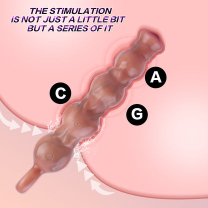 Powerful Heavy Duty Silicone Anal Plug - Butt Plug Muscle Knot Texture 10 Frequencies Vibration Pull Ring