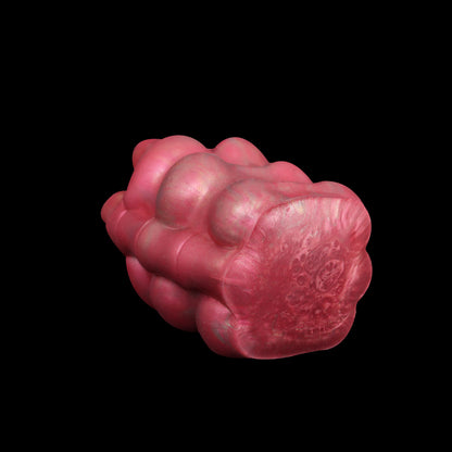 Knochengerüst Pocket Pussy in Rosenrosa mit Knochengelenk-Oberfläche, Rippenstruktur & Einzelkanal – Rosenrosa-Perlgold, Sphinkter-Eingang & Platin-Silikon