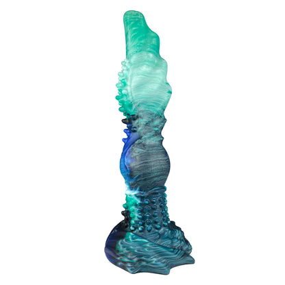 Fantasy Dildo Deep Sea – Mint Green-Blue, Dense Triple-Nobs & Strong Suction Cup