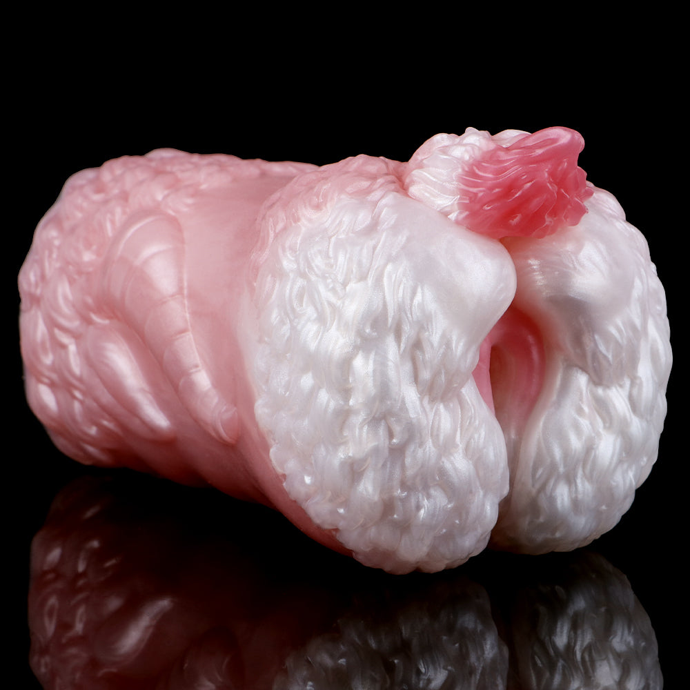 Double-Ended Pocket Pussy Platinum Silicone - Dual Entrance Masturbator mit Vagina-Eingang und Anal-Eingang Pass-Through Design