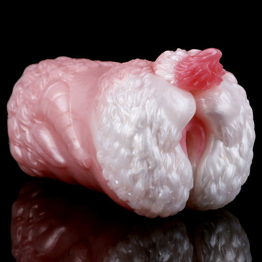 Double-Ended Pocket Pussy Platinum Silicone - Dual Entrance Masturbator mit Vagina-Eingang und Anal-Eingang Pass-Through Design