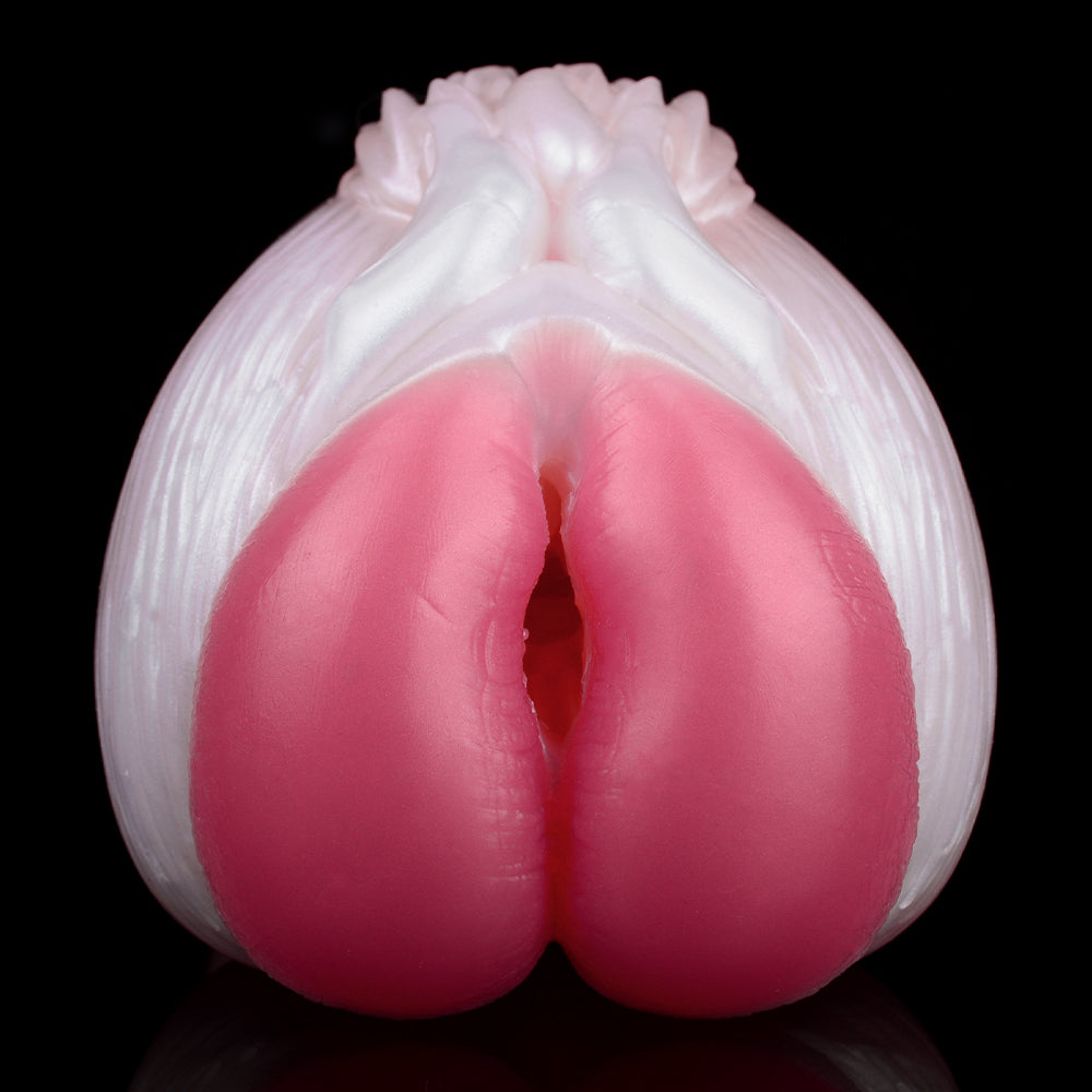 Realistic Silicone Pocket Pussy Platinum Silicone - Soft Masturbator with Labia Opening and Coral Structure Crown
