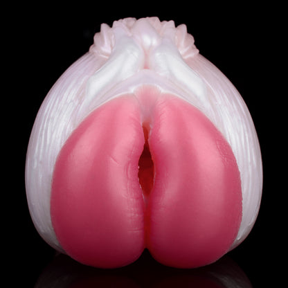Realistic Silicone Pocket Pussy Platinum Silicone - Soft Masturbator with Labia Opening and Coral Structure Crown