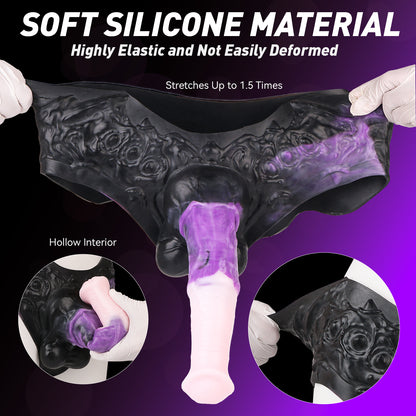 Fantasy Silicone Strap-On Set – Adjustable Soft Harness with Textured Dildo for Couples