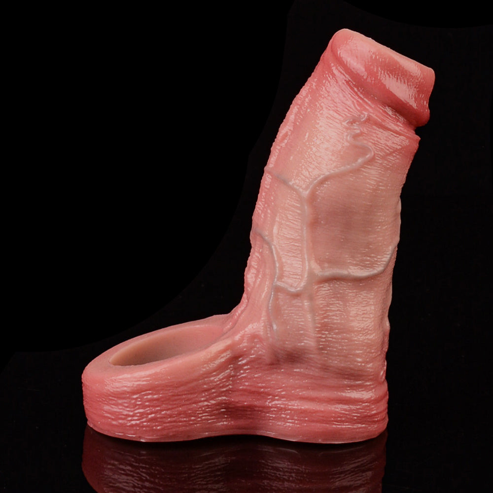 Penis Extender with Ergonomic Base Anchor – Realistic Penis Sleeve in 3 Fits