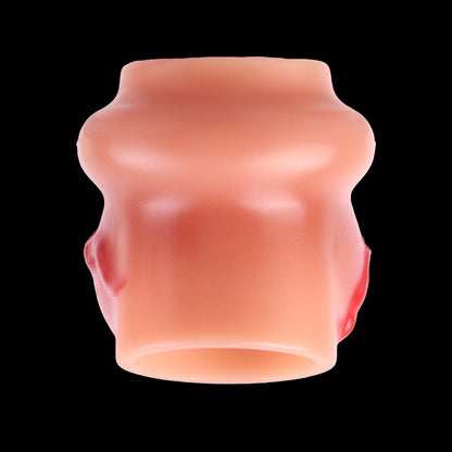 Bulge Fantasy Knot Sleeve Platinum Silicone - Textured Delay Ring mit Organischen Ausbuchtungen und Enhanced Stimulation