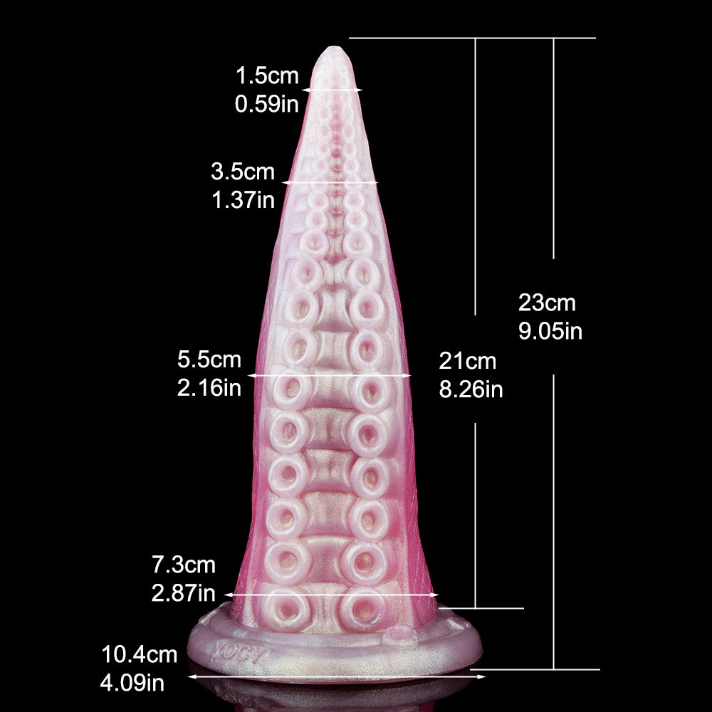 Tauche ein in ein Meer der Lust: Der magische Oktopus Tentakel Dildo mit Saugfuß (Perlmutt-Rosa)