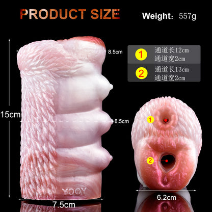 Biomimetic Canine Anatomy Pocket Pussy with Vacuum Suction Canal – Dual Channel Bestial Design