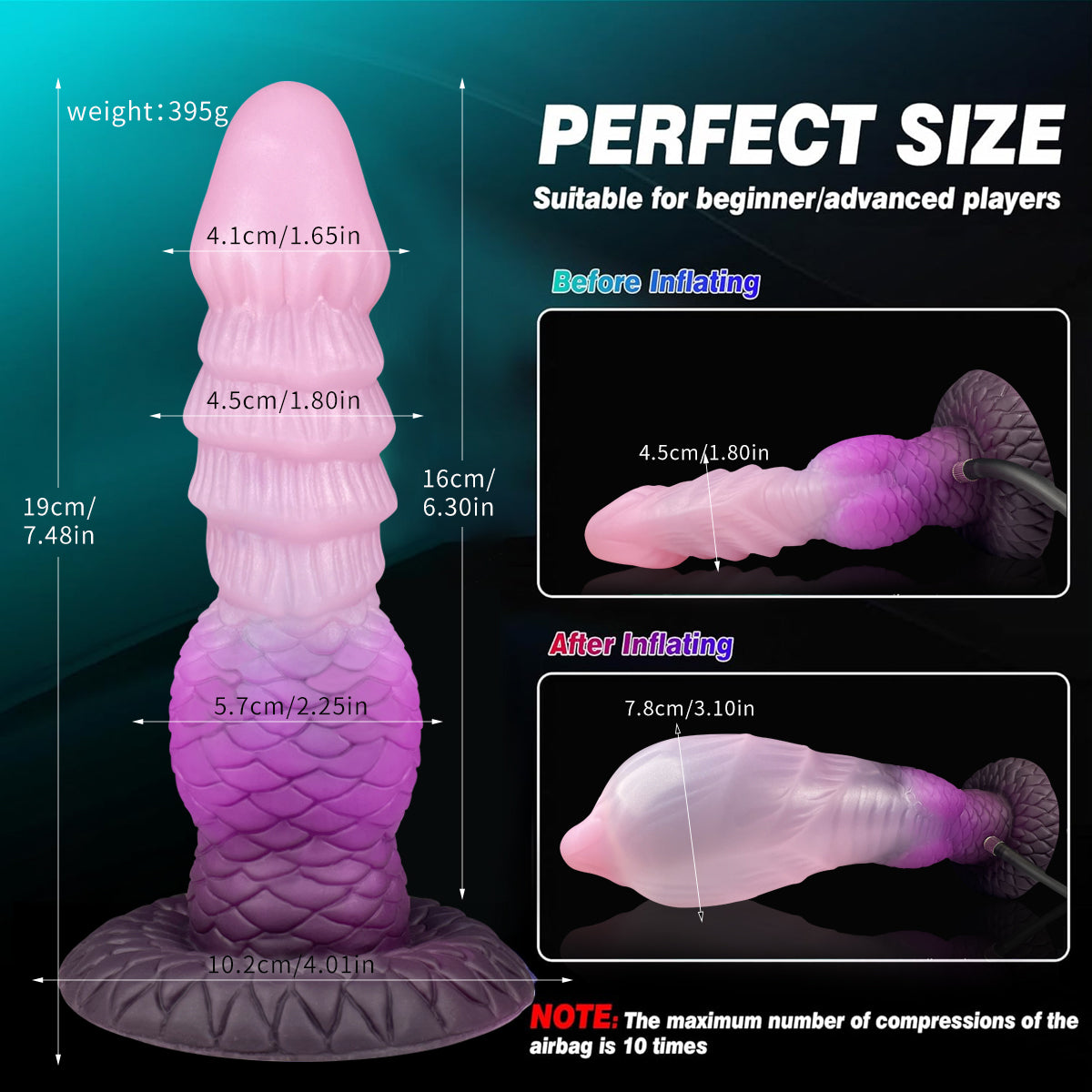 Amethyst Magma Pulse – Aufpumpbarer Fantasy Dildo aus Platin-Silikon mit Saugnapf