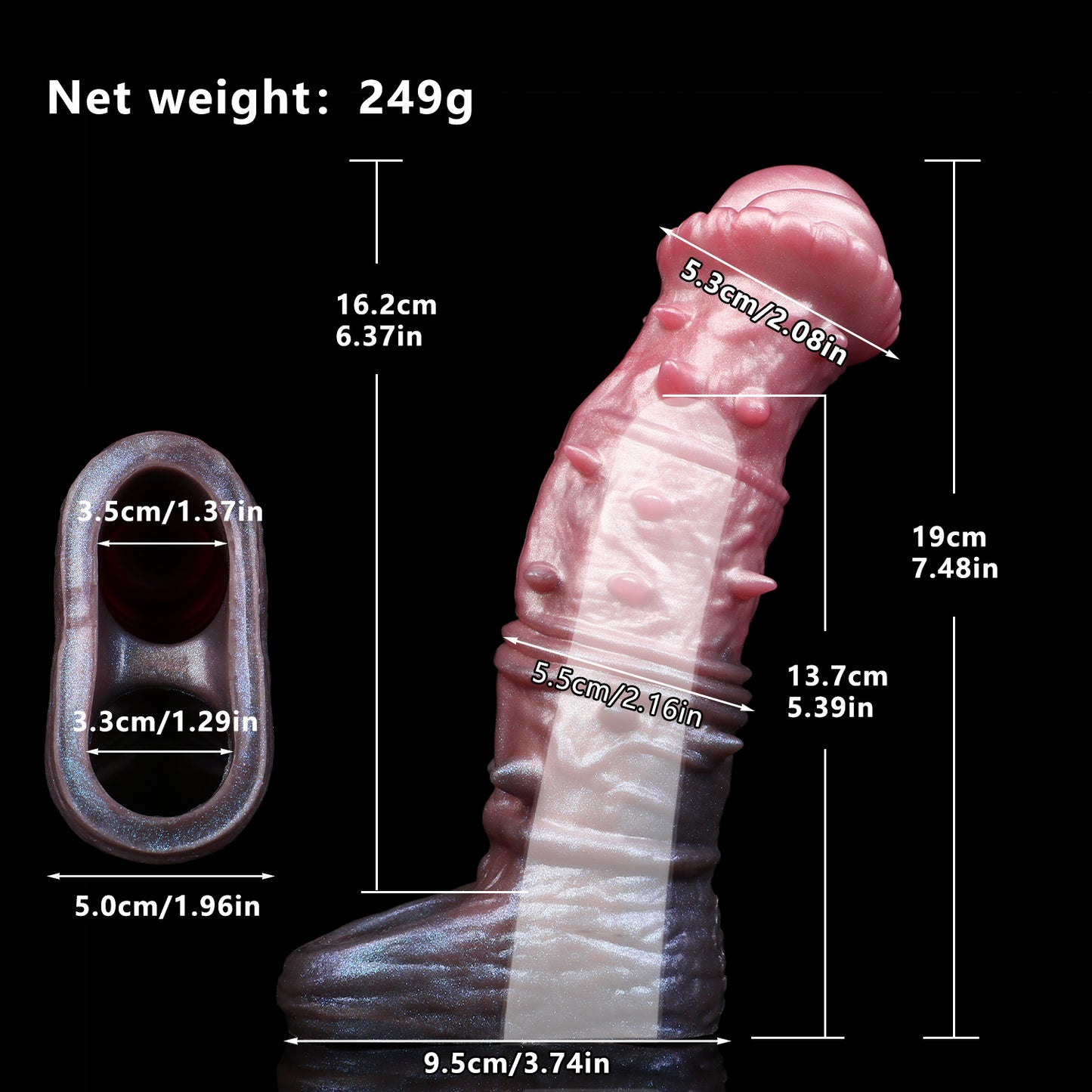 Prickelnder Penis Sleeve mit Noppen – Premium Verlängerung & Ausdauer-Ring für Paare
