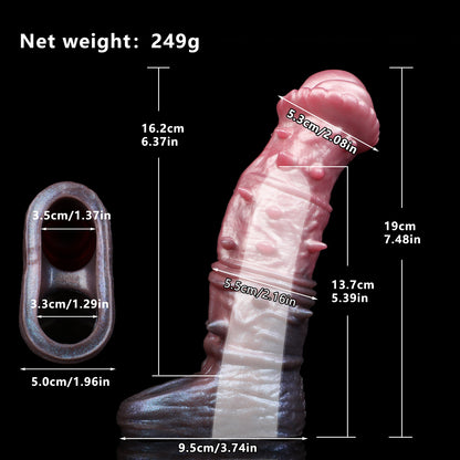 Prickelnder Penis Sleeve mit Noppen – Premium Verlängerung & Ausdauer-Ring für Paare