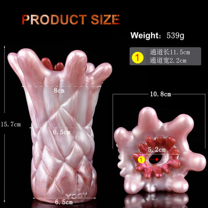 Bio-Tentakel Pocket Pussy mit Tentakel-Einzugs-Mechanismus – Manueller Stroker in Perlglanz-Rosa