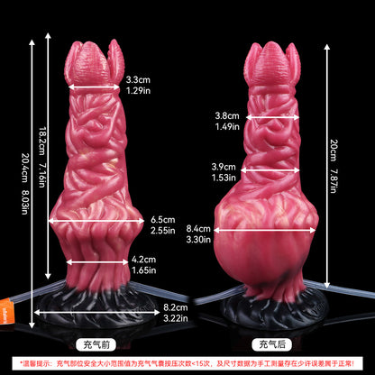 Fantasy Dildo Fork Tip – Inflatable, Squirt & Muscle Bundle Texture | SiliconeLust