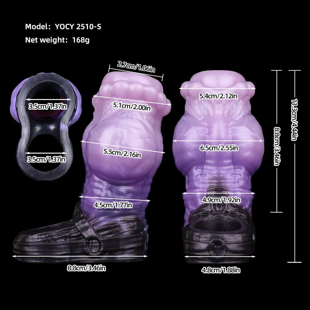 Ätherischer Amethyst Platinum Silicone Packer – Fantasy Dildo mit Saugnapf für avant-garde Körperästhetik und sensorische Tiefe