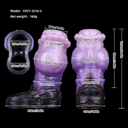 Ätherischer Amethyst Platinum Silicone Packer – Fantasy Dildo mit Saugnapf für avant-garde Körperästhetik und sensorische Tiefe