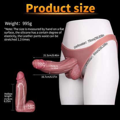 Textured Penis Sleeve – Matte Wearable Strap-On mit vertikalen Rippenlinien | SilikonLust