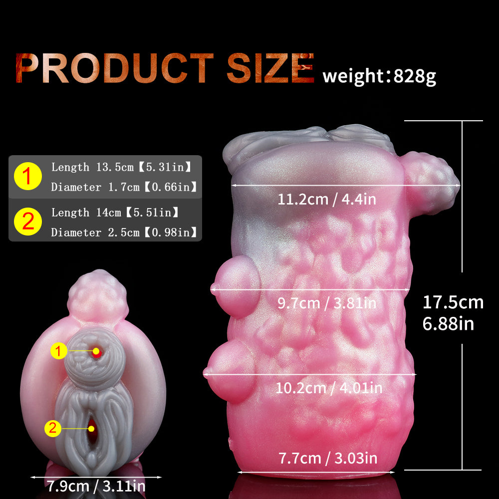 Fantasy Schaf Masturbator in Perlglanz-Pink – Dual-Kanal & Platin-Silikon für Magische Höhepunkte