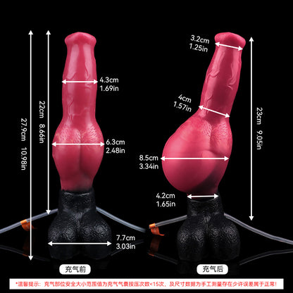 Squirt Creature Style Dong Silicone - Organic Shape Dildo Bio Texture Inflatable Mid-Knot