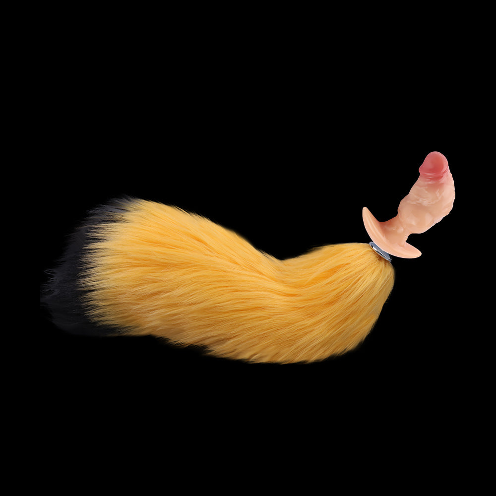Tail Butt Plug aus Kristall-Silikon – Fox Tail Butt Plug mit abnehmbarem Fellschweif