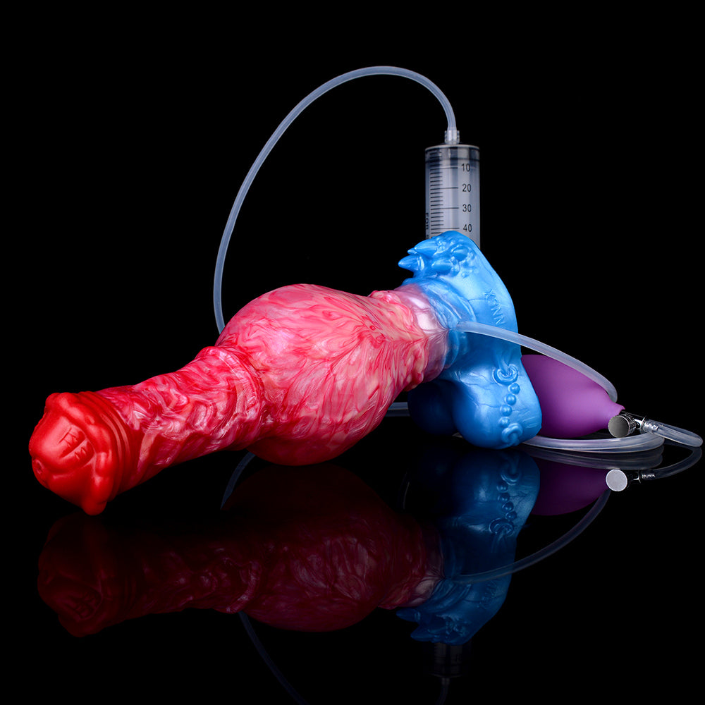 Organischer Feuerwirbel Squirting Dildo - Aufblasbarer Doppelknot Muskelstrang Menschliche Eichel for Progressive Doppeldehnung