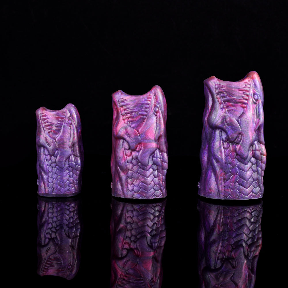 Monster Beast Phallus Sleeve with Fang Relief – Brutal Beast Extender in Galactic Violet