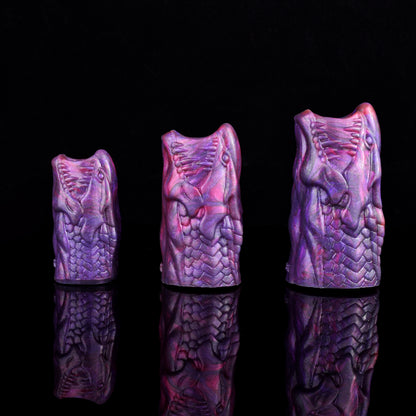 Monster Beast Phallus Sleeve with Fang Relief – Brutal Beast Extender in Galactic Violet