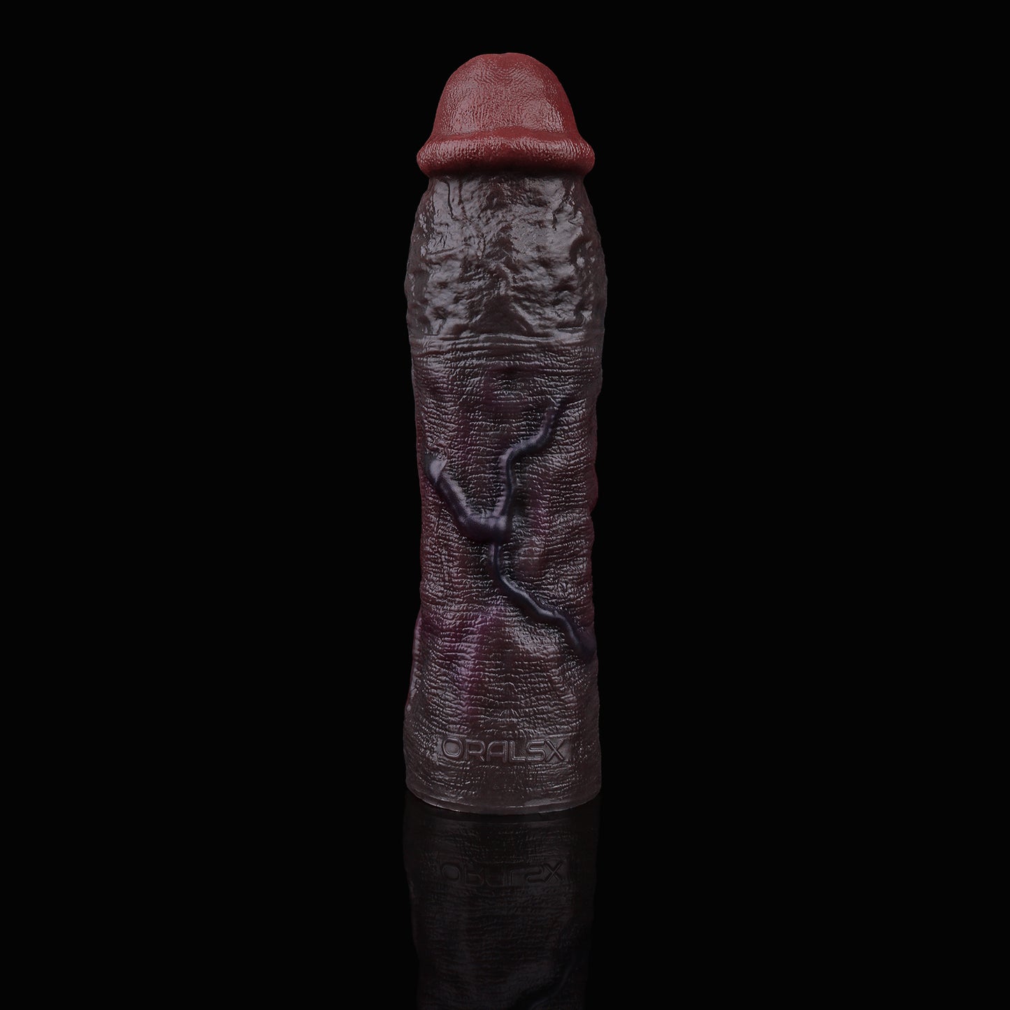 Deep Violet Black & Collectible Penis Sleeve – Sleeve with Flared Base, Single Main Vein