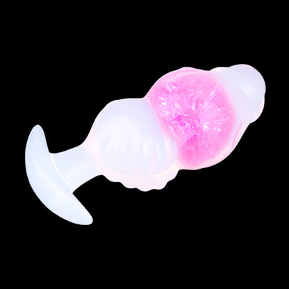 Triple Stage Fantasy Plug - Drei-Zonen Kristallkugel | Mondbase Violett-Pink Platin-Silikon SilikonLust