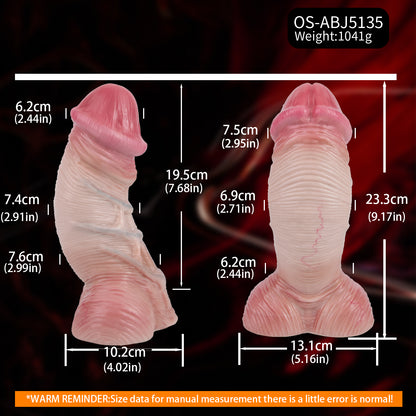 Dual-Density Realistic Dildo – Intense Skin-Fold Texture with Soft Rebound Effect