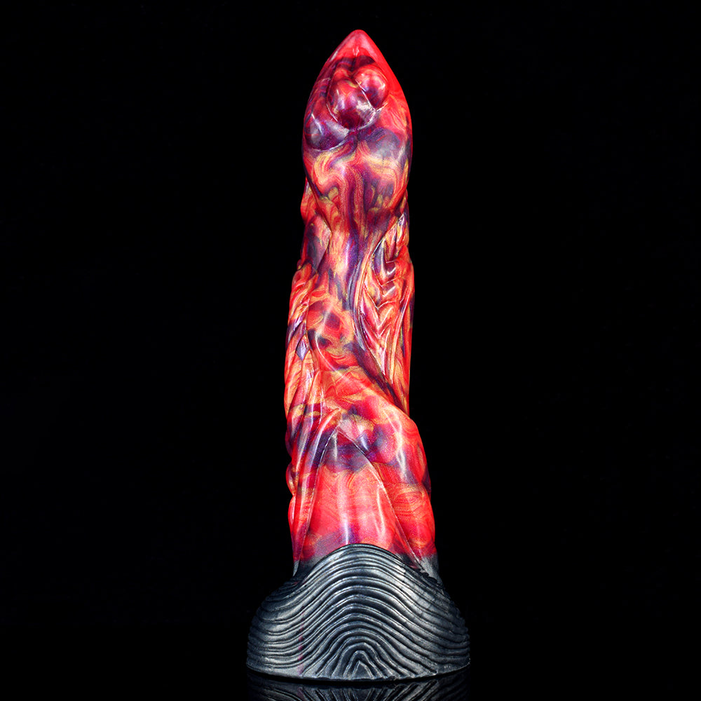 Red Devil Twisted Lava Dildo – Stable Suction Base For Hands-Free Play Perfect for Solo And Couple Sessions