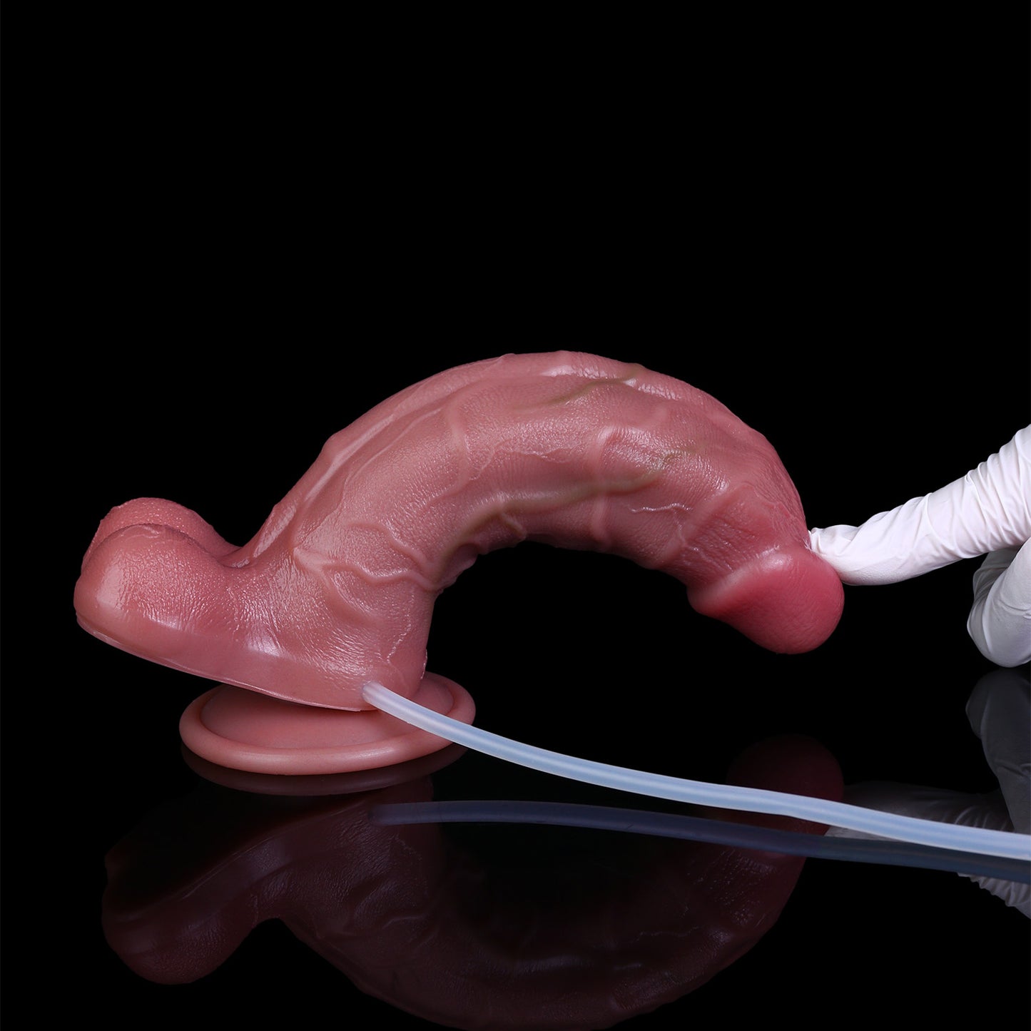 Dusky Chocolate Curved Ejaculating Dildo – Realistic Skin-Tension Shaft for G-Spot Precision | SilikonLust