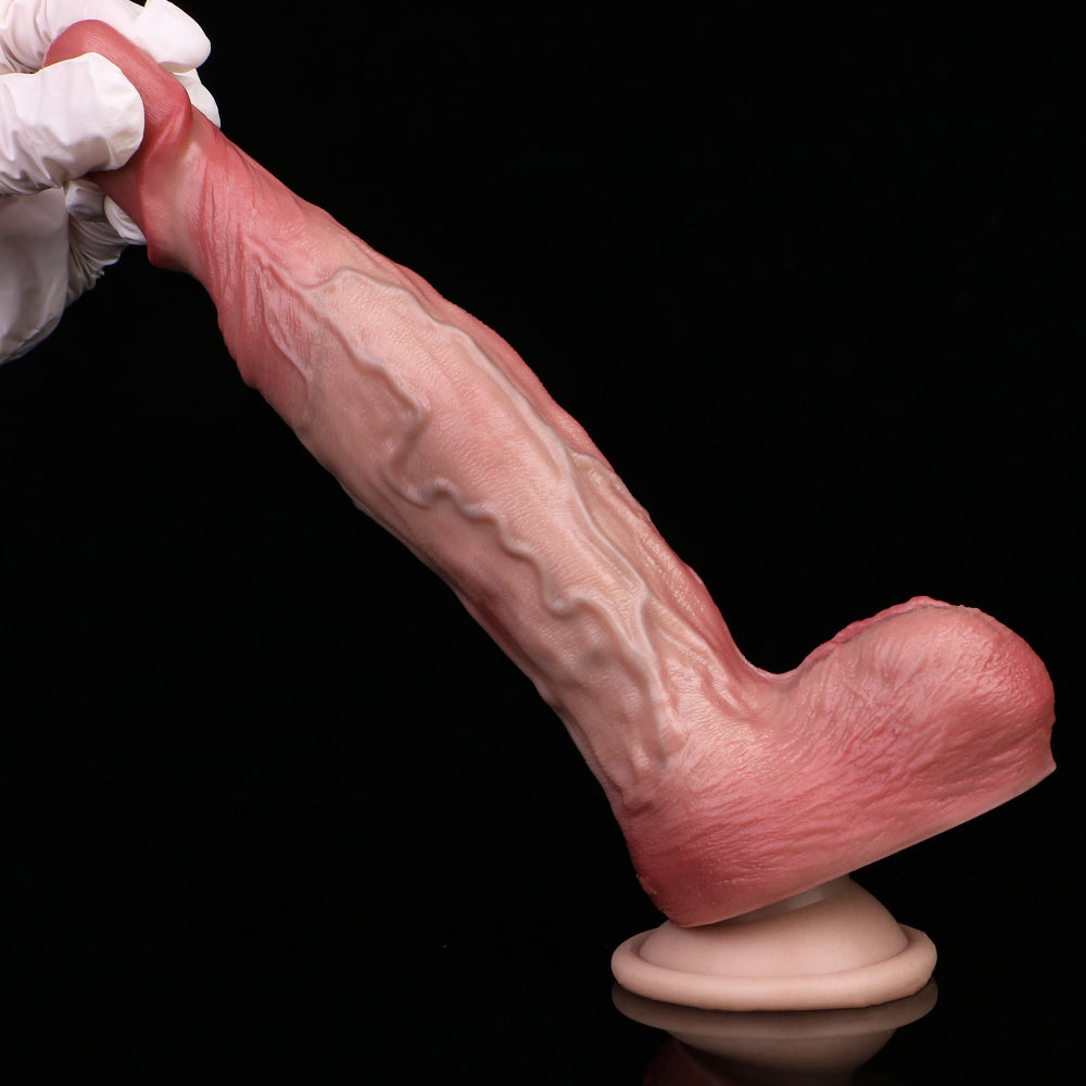 Realistic Dildo Prominent Testicles Suction Cup - Veiny Dildo with Arch Intense Sensation