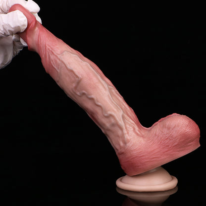 Realistic Dildo Prominent Testicles Suction Cup - Veiny Dildo with Arch Intense Sensation