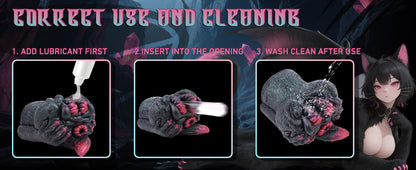 Alien Fantasy Masturbator Platinum Silicone - Immersive Dual-Channel Stroker with Creature Texture and Tight Grip Opening