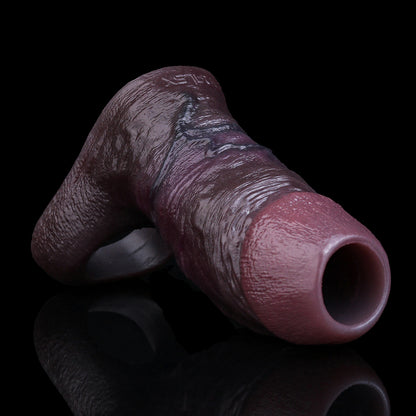 Obsidian Realistischer Penis Sleeve mit Hodenring – Premium Penis-Manschette für Verdickung & Maximale Ausdauer