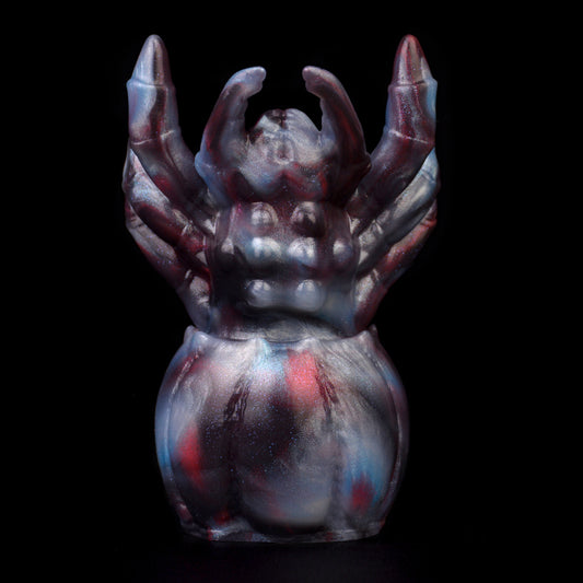 Spider Arthropod Ball Gag Set - Premium BDSM Mundknebel | Spinne Lederband Gold Geschenkbox SilikonLust